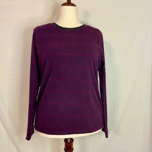 Great Northwest Purple Striped Long Sleeve T-Shirt Plus Size 2X
